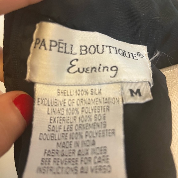 Papell Boutique sequin/beaded top and Adriana Papell long black skirt - Picture 3 of 4